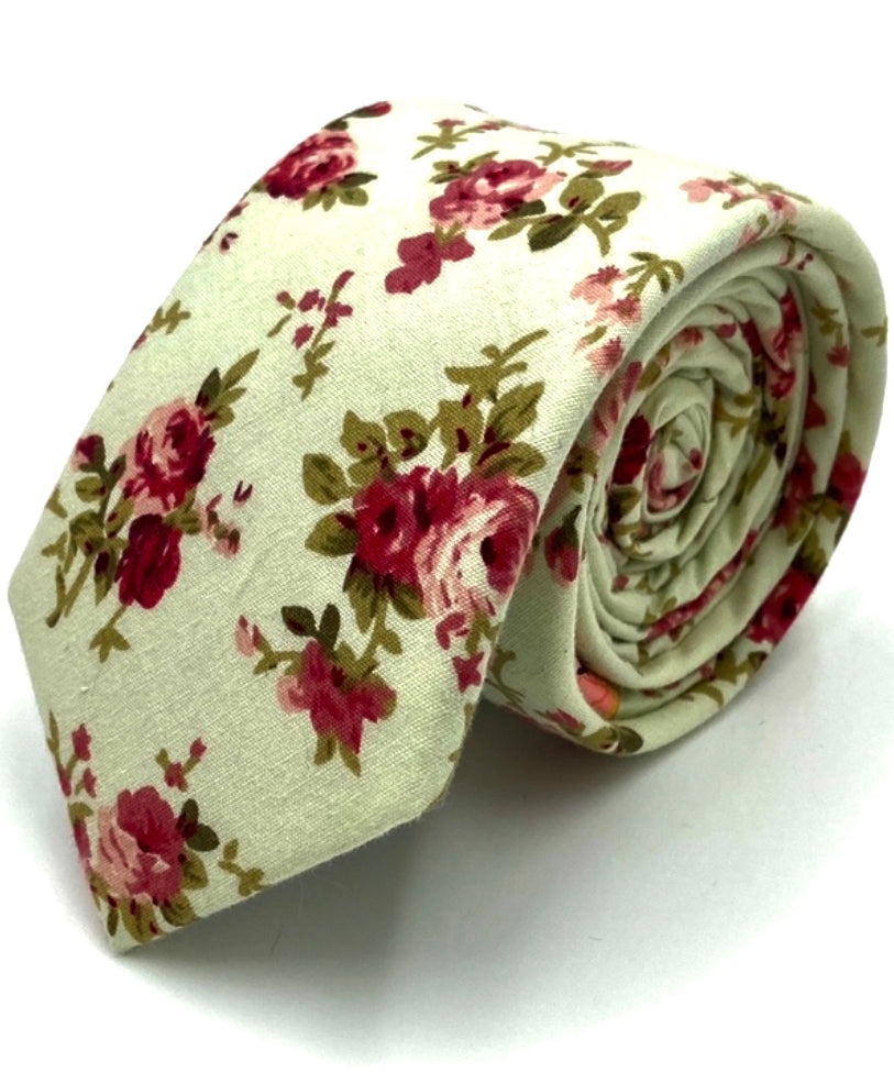Ty's Rose Mary: Elegant 100% Cotton Tie Cotton Tie