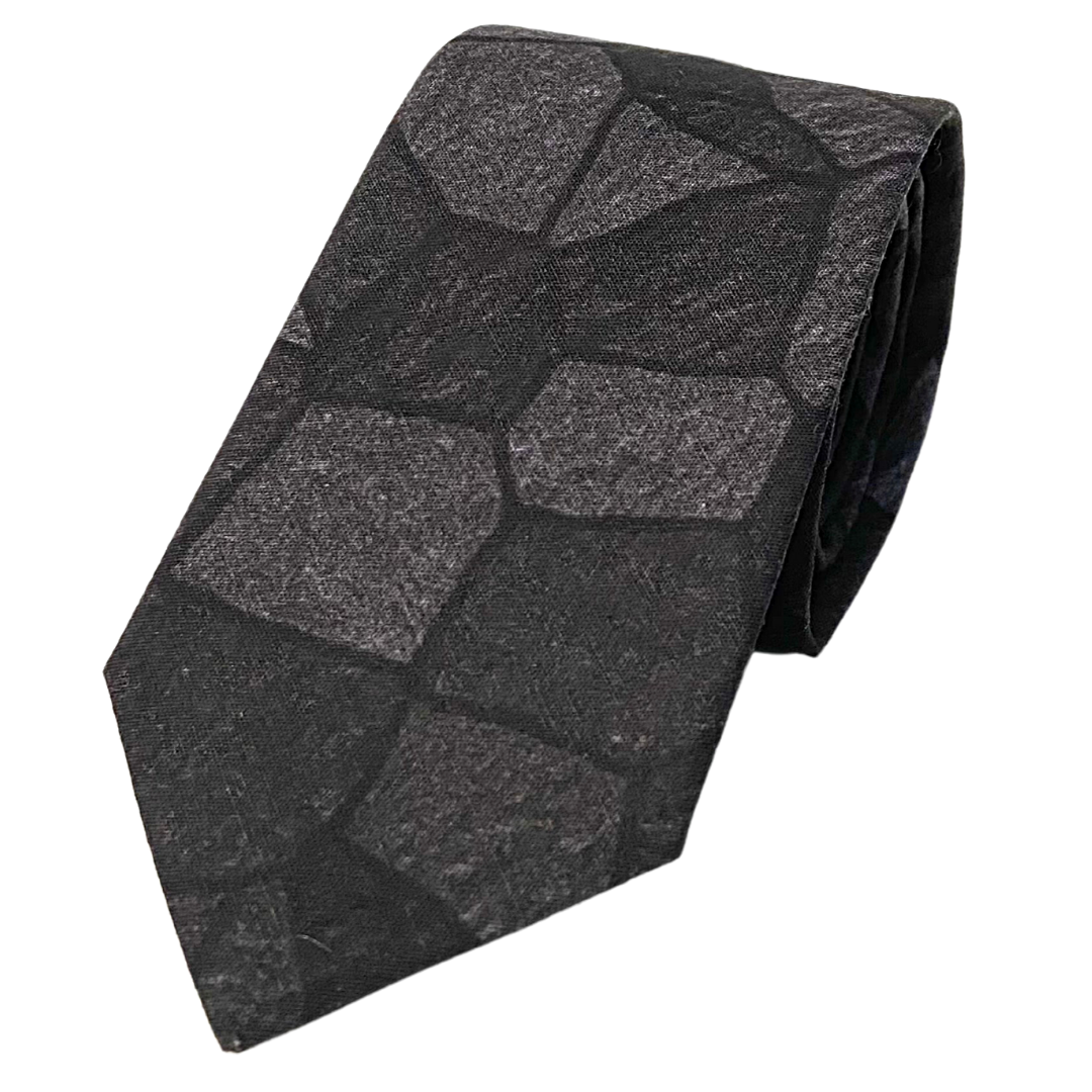 Ty's Stylish Black Rock Tie Cotton Tie