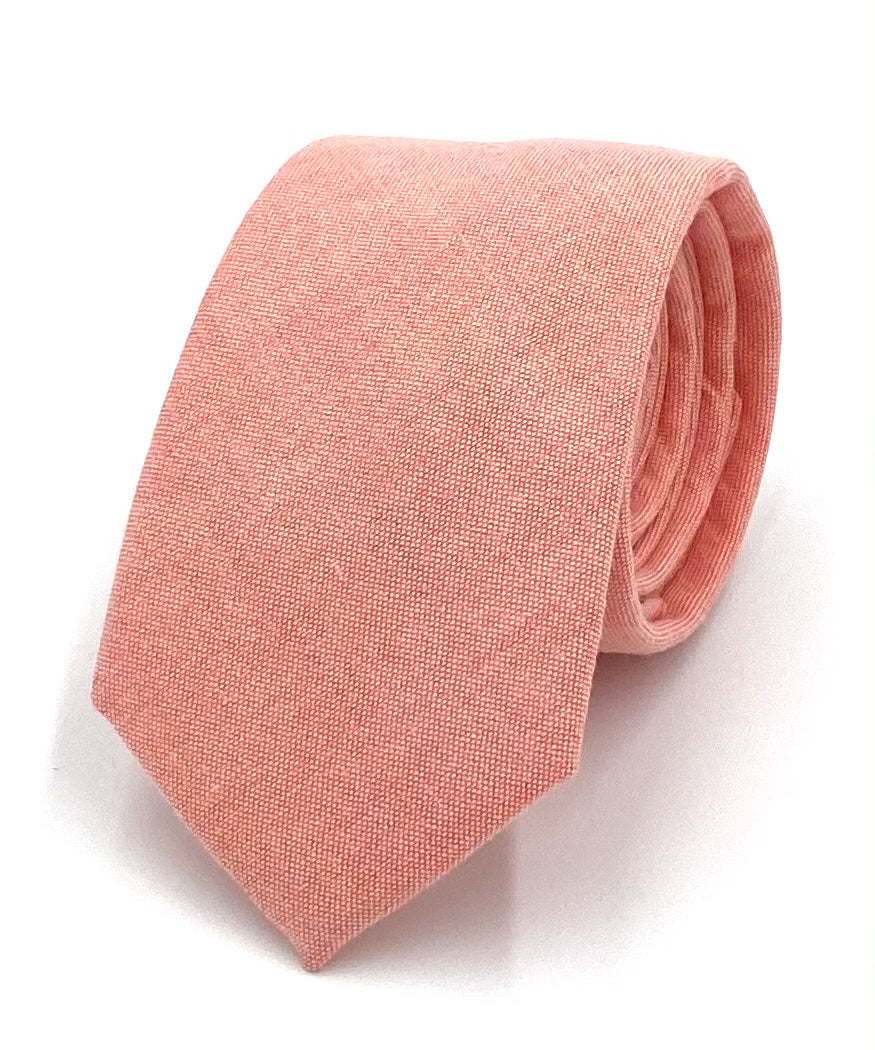 Ty's Vibrant Coral Tie Cotton Tie