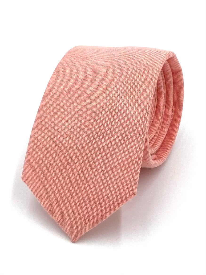 Ty's Vibrant Coral Tie Cotton Tie
