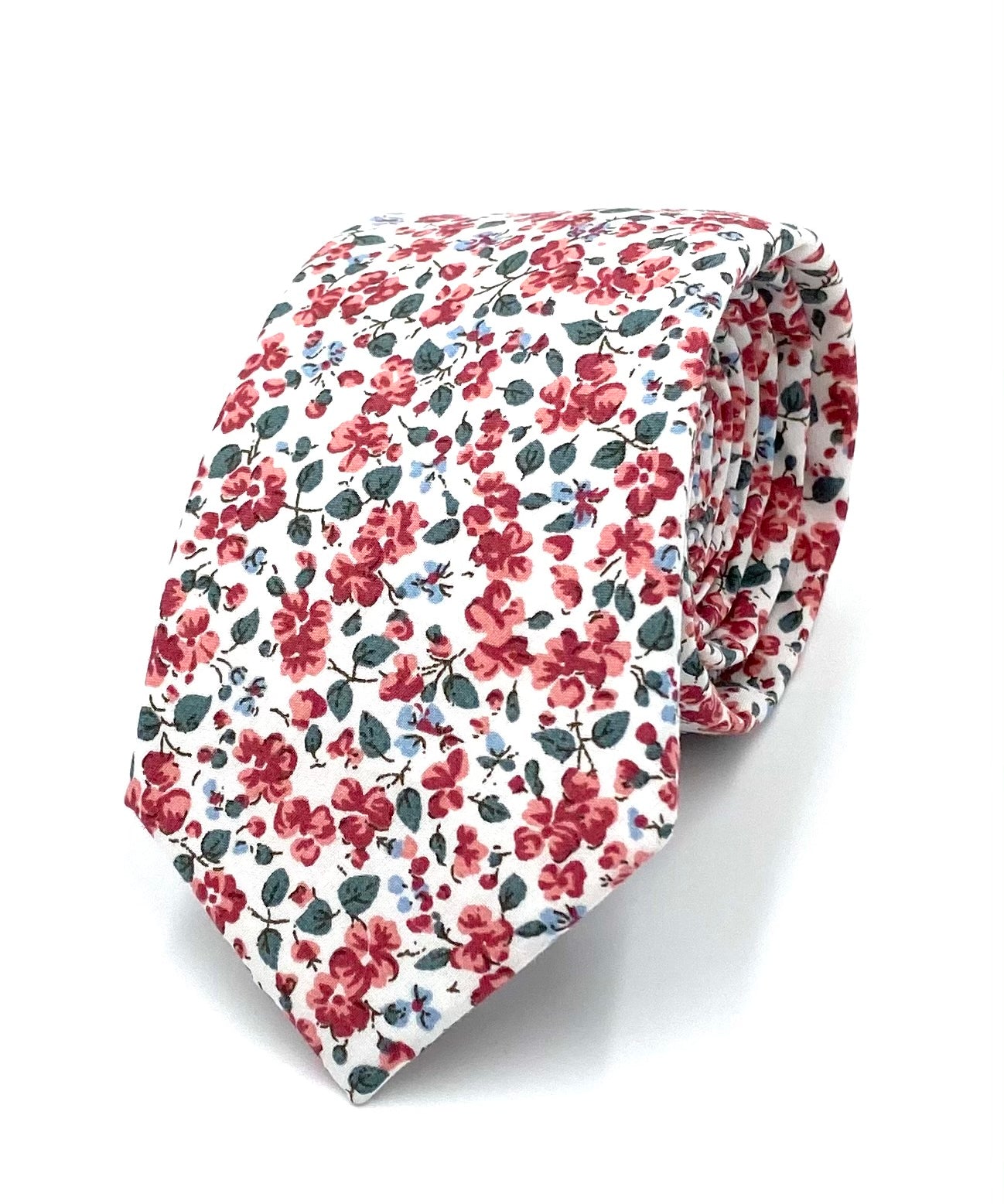 Ty's Scarlet Blooms: Bold Elegance Cotton Tie
