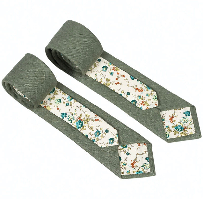 Ty's Pine Bloom - Nature-Inspired 100% Cotton Tie Cotton Tie