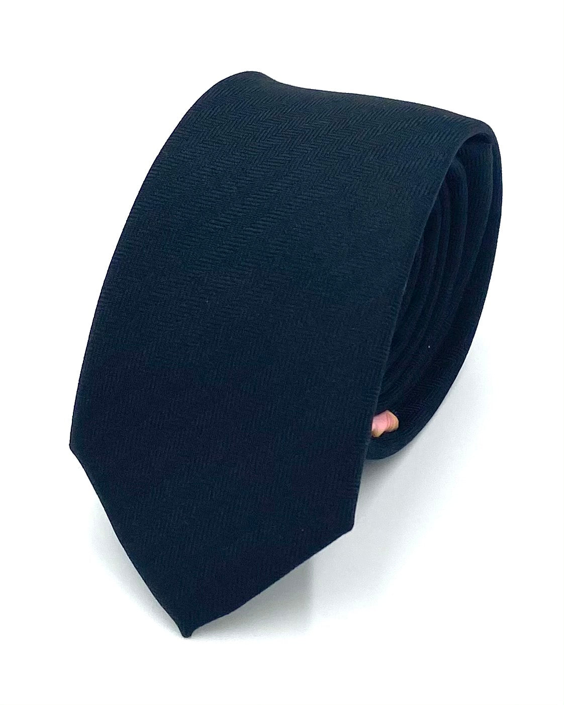 Ty's Midnight Navy Tie - Handmade Cotton Skinny Ties Cotton Tie