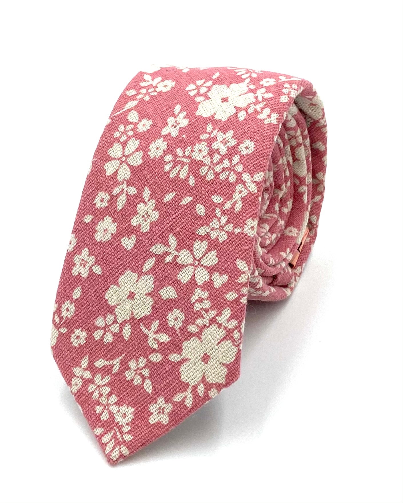 Ty's Coral Blush - Refined Coastal Elegance Cotton Tie