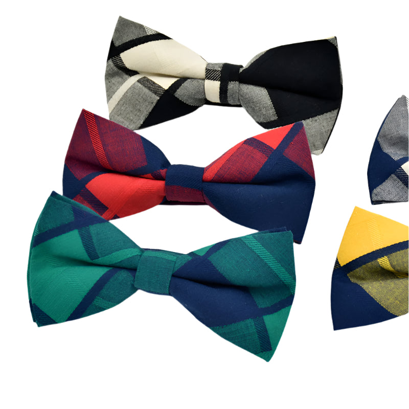Ty's plaid-to-the-bown-bow-ties Blue Bow Tie