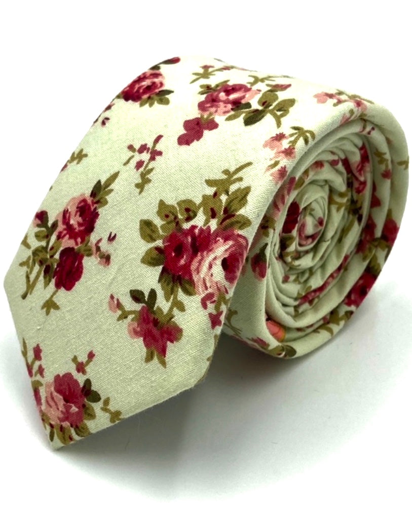Ty's Rose Mary: Elegant 100% Cotton Tie Cotton Tie