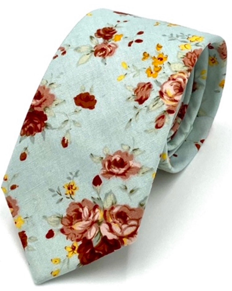 Ty's Teal Bouquet Tie Cotton Tie