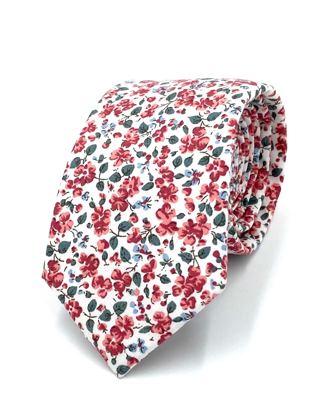 Ty's Scarlet Blooms: Bold Elegance Cotton Tie