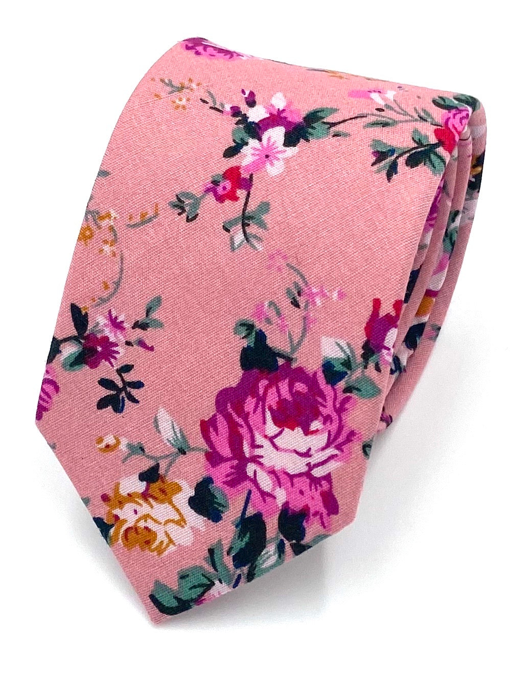 Ty's Rosa: Delicate Floral Cotton Tie Cotton Tie