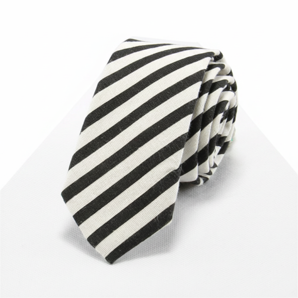 black-white-tie-white-background The Everyday Stripe Tie Collection